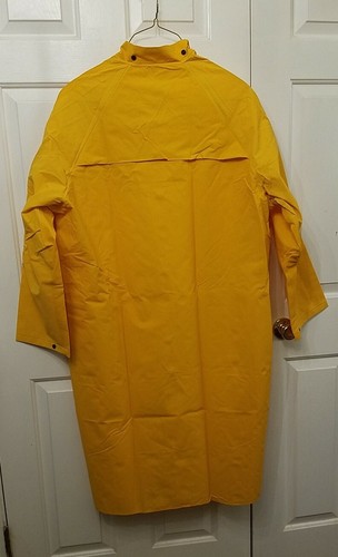 West Chester Raincoat, Series:4148 Unisex L Yellow 54 in Chest 48 in Length SNAP - Picture 10 of 12