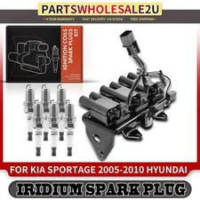 1x Ignition Coil & 6 IRIDIUM Spark Plug Kits for Hyundai Tucson 2005-2009 2.7L