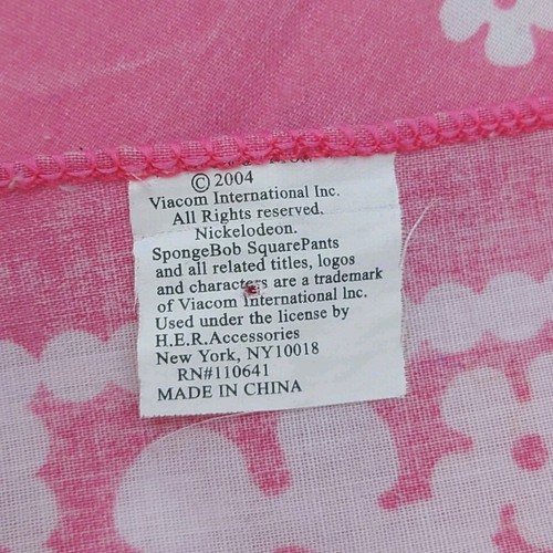 Vintage SpongeBob Schwammkopf Bandana rosa Viacom Taschentuch 20,5" Hawaii - Bild 6 von 7