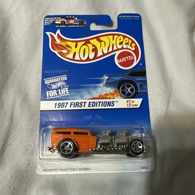 1997 Hot Wheels #514 First Editions 7/12 Way 2 Fast Orange Unpainted Base B40