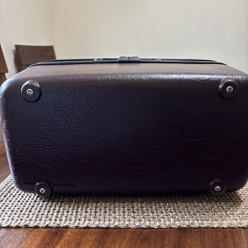 Vintage Samsonite Profile Train Case Hard Shell Luggage Burgundy/ Dark Brown - Picture 10 of 10