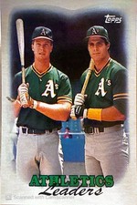 1988 Topps - Team Leaders Mark McGwire Jose Canseco #759 Oakland Athletics NM
