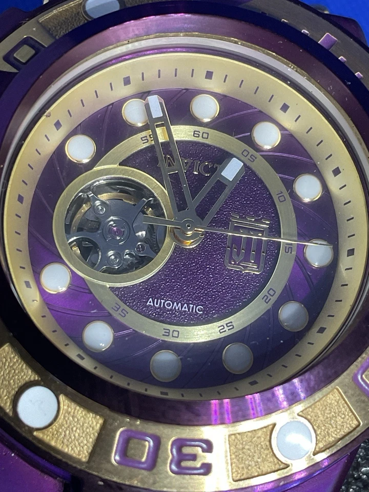 Invicta Jason Taylor Automatic gold/purple  mod 40412 men’s wristwatch - image 2 of 4