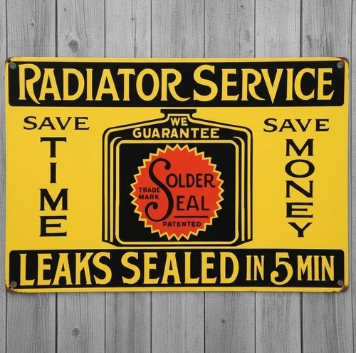 Solder Seal Radiator Service 8 x 12 Vintage Novelty Metal Sign Made In USA New!