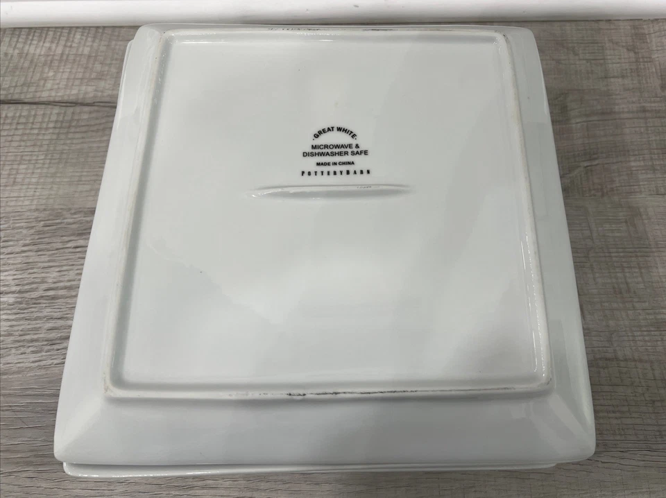 Pottery Barn Great White Square Dinner Plates SET OF 6 - Image 4 of 4