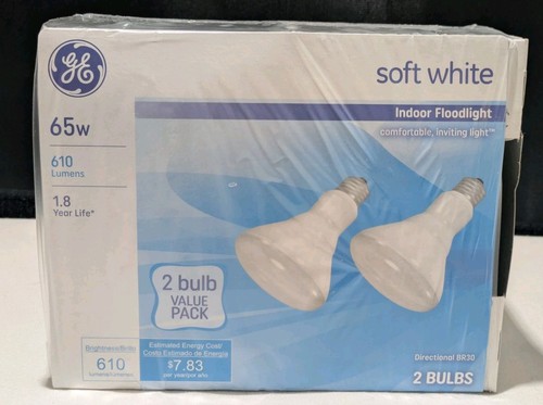 GE 65W Soft White Indoor Floodlight Bulb 6 Pack 610 Lumens BR30 NOT LED - Picture 2 of 7