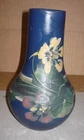 Weller Pottery  9 1/2 Hudson Blue Deco Vase damage on glaze