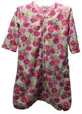 Hudson Baby Cotton Long-Sleeve Wearable Sleeping Bag, Pink Floral, 6-12 Mon