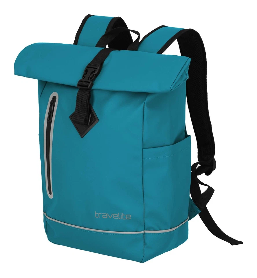 travelite Basics Roll-Up Backpack Plane Rucksack Rucksack Harbor Blue blau Neu - Bild 2 von 4