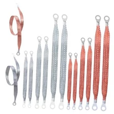 12 Pcs Universal Automotive Ground Straps Kit: 10/15/20 Inch Braided Tinned 