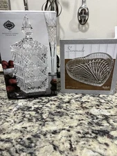 Shannon Crystal By Godinger - NIB - Brunswick Covered Stacking Box & Heart Tray