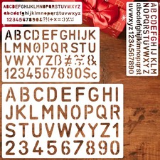 Letter and Number Alphabet Stencils 4 Pcs Reusable Templates for Crafts Painting
