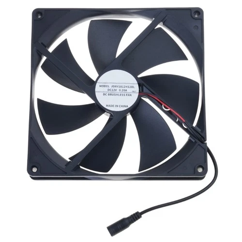 18025mm 12V Exhaust Fan With 5.5x2.1mm Power Connector 53CFM Quiet Operation