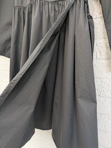 COS Black Medium Pleated Skirt Fold Over Wrap Dress Pockets - Picture 9 of 17