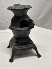 VINTAGE BLAZE BLACK CAST IRON POT BELLY STOVE 7 3/4" X 4.5"