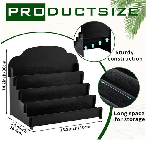 Card Tiered Wooden Display Stand for Postcard Brochure Photos Sticker Holder - Picture 10 of 13