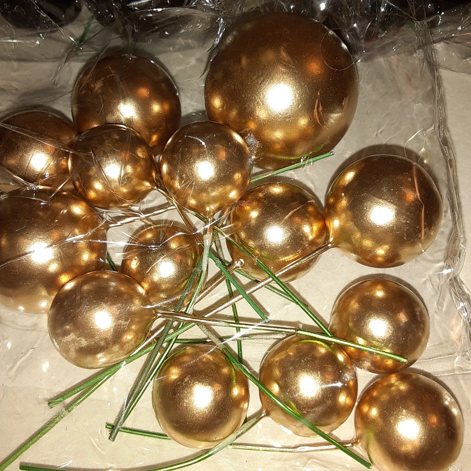 Bola adornos para pasteles decoraciones para pasteles bola de espuma selecciones para cupcakes hágalo usted mismo negro/dorado 45 piezas Foto 3 de 3