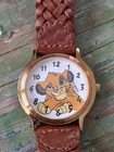 Vintage Disney Simba The Lion King Collector's Timex Watch Braided Leather Strap