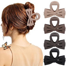 Bow Claw Clips for Women, 3.1  Non-Slip Cute Bow Hair Clip, 4 Pcs