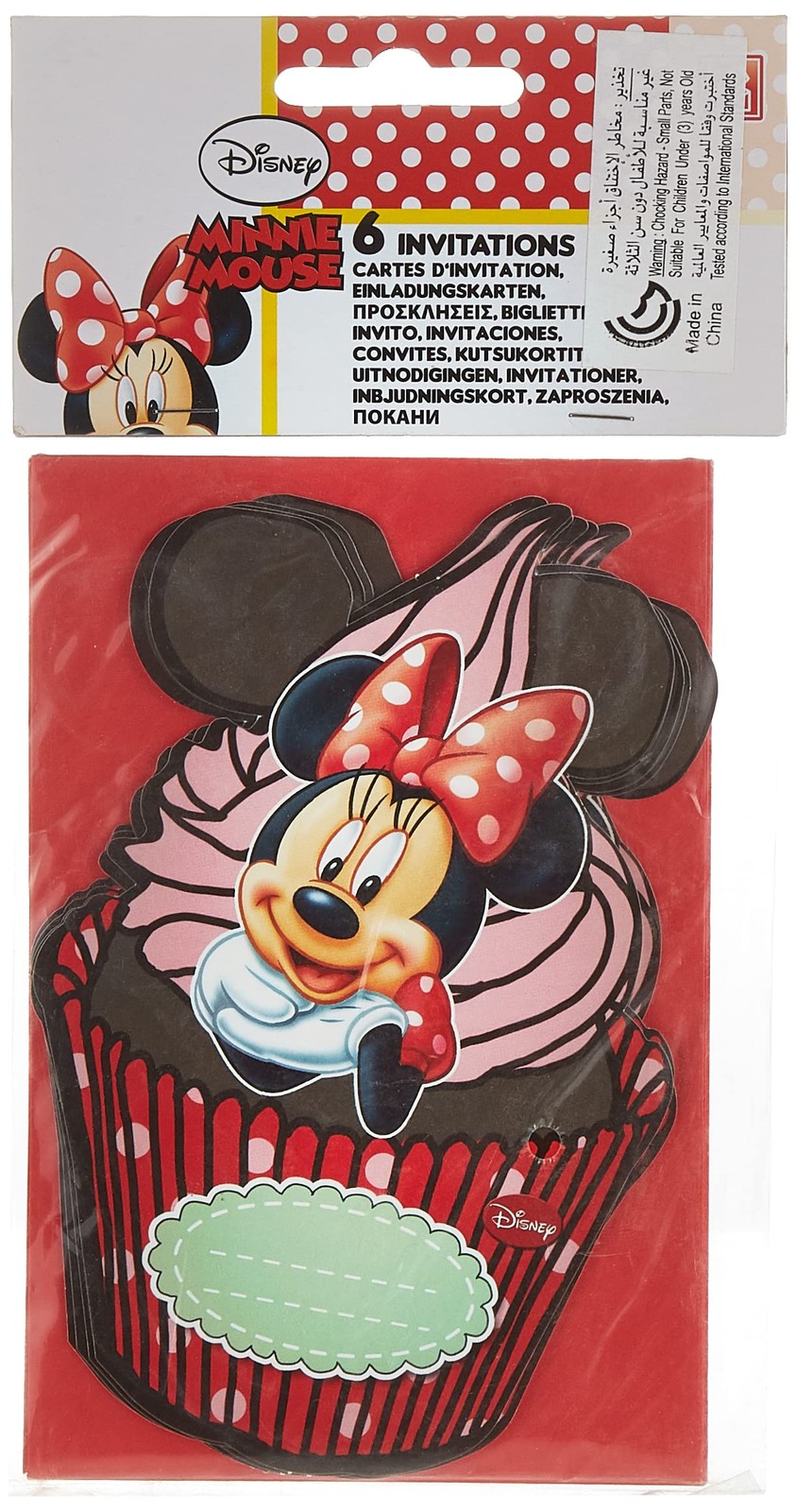 Уникальная вечеринка 71801 - Приглашения на вечеринку с Минни Маус в кафе Disney, упаковка из 6 штук