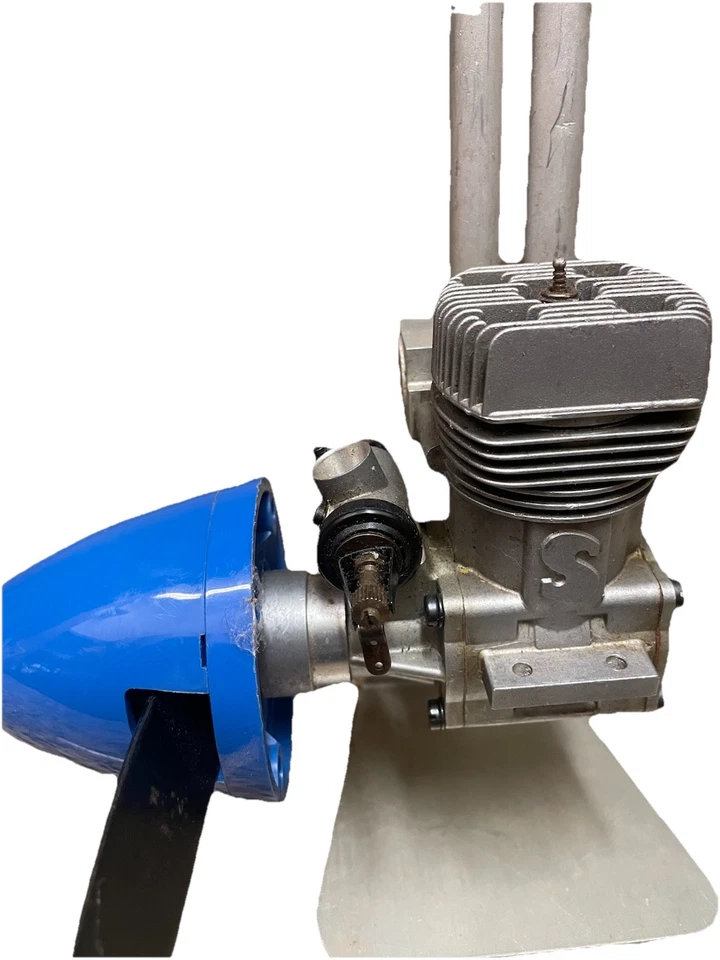 Motor de avión modelo carreras Super Tigre hecho en Italia 61 + soporte + escape + hélice Foto 3 de 4