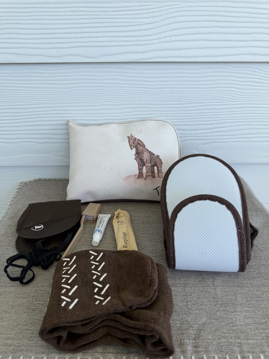 Turkish Airlines Amenity Kit NEW Travel Set UNESCO Pouch Eye Mask