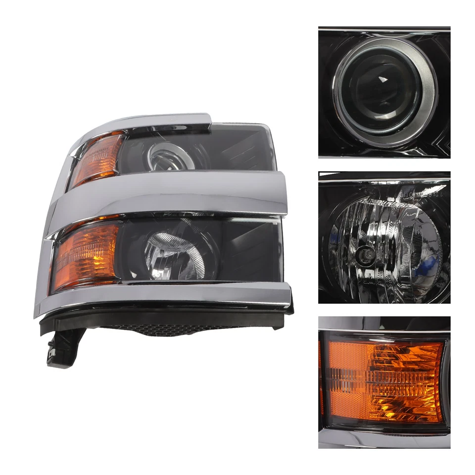 For 2015-2019 Chevy Silverado 2500 3500 HD Chrome Headlight Passenger Right Side Foto 4 de 4
