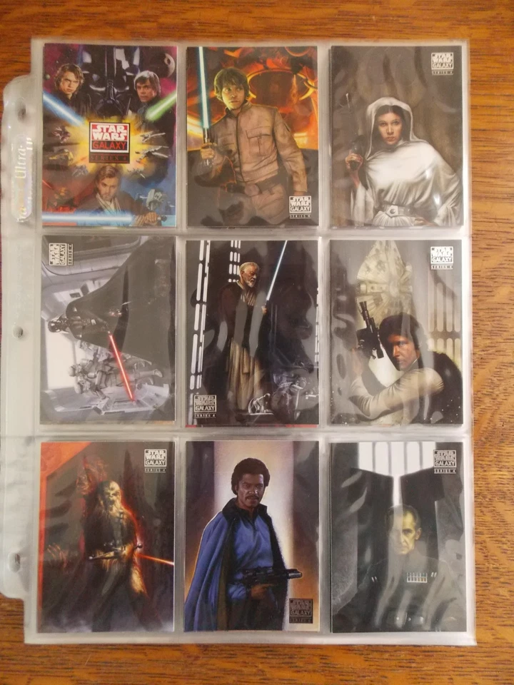 2009 Topps Star Wars Galaxy Series 4 Base Set + all 6 Etched & 15 Silver Foil - Bild 1 von 4