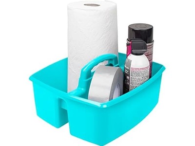 Storex Storex 2-Compartment Large Craft Caddy   Teal 1-Pack 