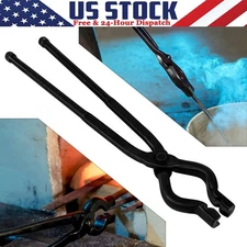 17" V-Bit Bolt Blacksmith Tongs, Wolf Jaw Tongs Assembled Knife Making 1-pack