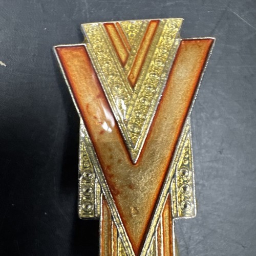 Juego de 2 Broches Prendedores Vintage Retro Mediados de Siglo Modernos Metal Esmalte Verde Naranja - Imagen 3 de 8