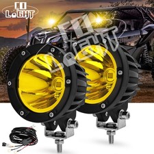 2x4 90w Yellow Round Led Driving Flood Pods Work Lights Bar Bumper Offroad Wire 2x4 90w Yellow Round Led Driving Flood Pods Work Lights Bar Bumper Offroad Wire