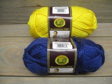 Lion Brand Hometown USA Yarn Bulky 6 2 Skeins Pittsburgh Yellow Ft Worth Blue