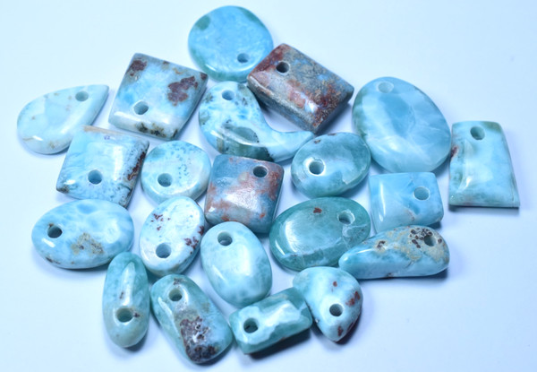 Venta al por mayor 22 piezas Joyería Piedra Azul Cabujón Larimar Dominicano (137,8 g)a2021