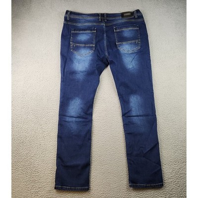 Vassari Jeans Mens 40 Blue Slim Fit Straight Leg Mid Rise Stretch Denim