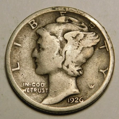 1926 D Mercury Dime 90% Silver VG-F  "Actual Coin Pictured - Not Cleaned"