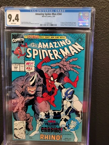 Amazing Spider-Man #344 Direct CGC 9.4 1991 3907381010 1st app. Cletus Kasady