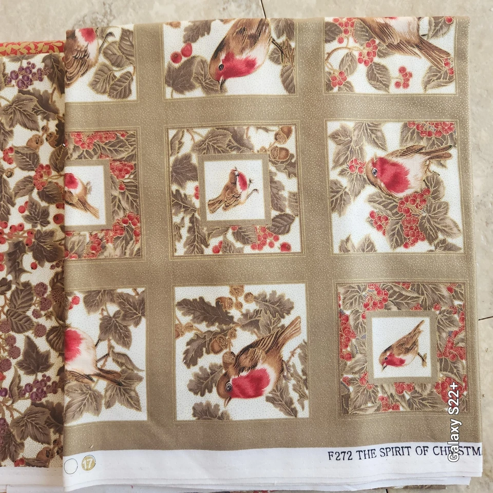 Fabric Freedom by London 4matching Bird & Floral designed material 1-yard pieces - Image 3 of 4