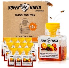 Super Ninja Fruit Fly Trap - 6 pack, Highly Effective Fruit Fly Killer for Home