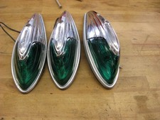 3 Vintage Green Electroline Cab Clearance Marker Lights
