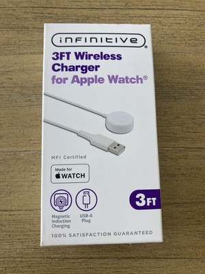 Apple Watch Wireless Charger Infinitive 3Ft  for  with USB-A Plug White