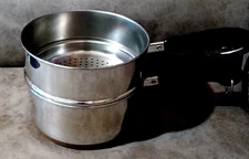 Revere Ware Stainless 2 Quart Strainer Steamer Sauce Pan Copper Bottom USA