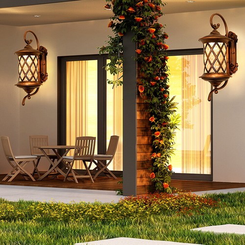 Outdoor Wall Lamp Garden Gate Wall Light Balcony Wall Lighting Yard Wall Lights - Picture 11 of 11