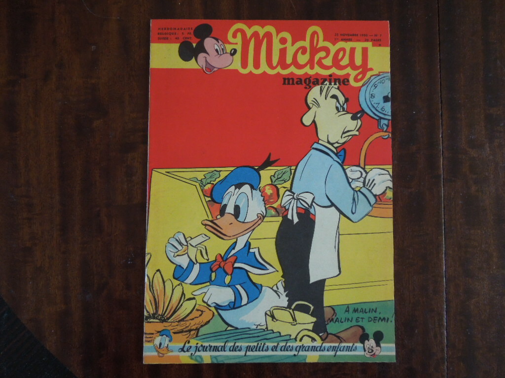 M2 MICKEY MAGAZINE 1950 FRENCH SWISS +BELGIUM NO 7 MINT