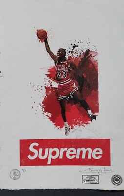 Michael Jordan 23, Supreme, limited EdiPrint, 22 x 15 Signed