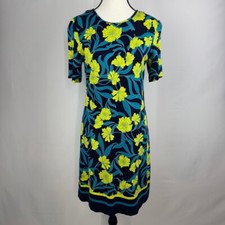 Draper James Mini Dress Small Black Floral Shift Sheath Career Romantic Preppy