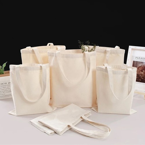 5PCS Canvas Tote Bag Cotton Blank DIY Shopping Eco-Friendly Shoulder Bag AU - Picture 4 of 33