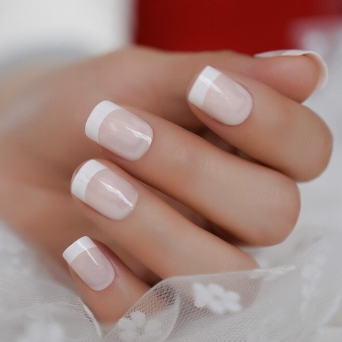 24Pcs Press On Nails Glue Gel On False Reusable Fake French Nail Tip Solid Color - Picture 30 of 93