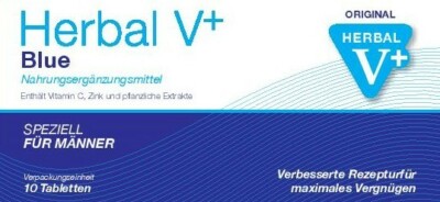 10 x HERBAL V PLUS BLUE 200 Blaue Pillen Männerprodukt original!