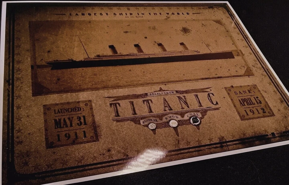 TITANIC CARBÓN MADERA RÚSTICO/CASCO ACERO piezas genuinas reliquias artefactos piezas de Foto 2 de 4